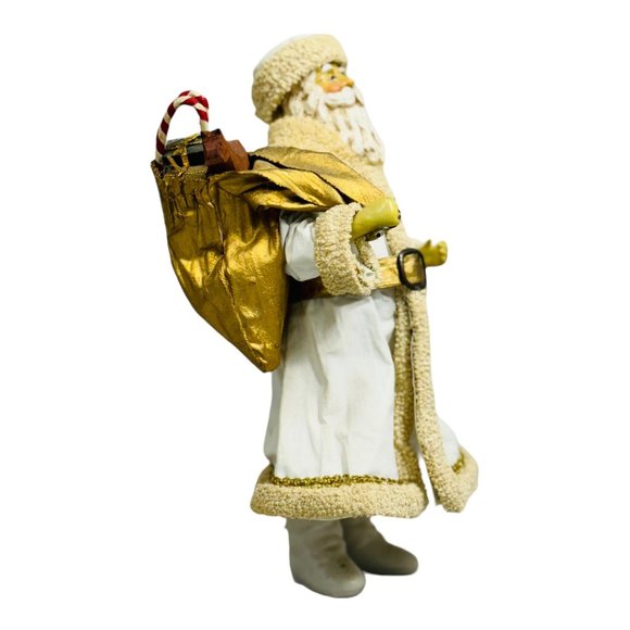 Clothtique by Possible Dreams Vintage 1988 Santa Figurine in White Coat 10" EUC - Picture 2 of 10